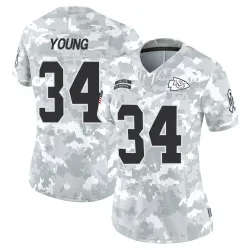 Kansas City Chiefs Women's Limited Arctic Camo 2024 Salute to Service Jersey (34 Elijah Young)