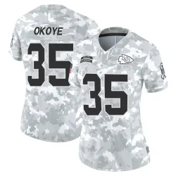 Kansas City Chiefs Women's Limited Arctic Camo 2024 Salute to Service Jersey (35 Christian Okoye)