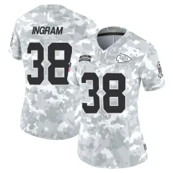 Kansas City Chiefs Women's Limited Arctic Camo 2024 Salute to Service Jersey (38 Keaontay Ingram)