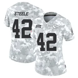 Kansas City Chiefs Women's Limited Arctic Camo 2024 Salute to Service Jersey (42 Carson Steele)