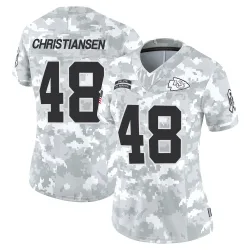 Kansas City Chiefs Women's Limited Arctic Camo 2024 Salute to Service Jersey (48 Cole Christiansen)
