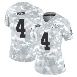 Kansas City Chiefs Women's Limited Arctic Camo 2024 Salute to Service Jersey (4 Rashee Rice)