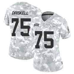Kansas City Chiefs Women's Limited Arctic Camo 2024 Salute to Service Jersey (75 Ethan Driskell)