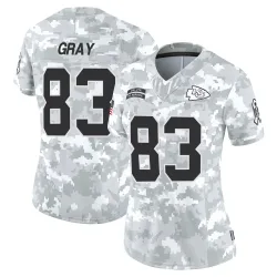 Kansas City Chiefs Women's Limited Arctic Camo 2024 Salute to Service Jersey (83 Noah Gray)