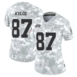 Kansas City Chiefs Women's Limited Arctic Camo 2024 Salute to Service Jersey (87 Travis Kelce)