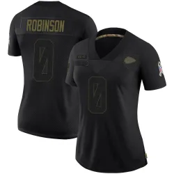 Kansas City Chiefs Women's Limited Black 2020 Salute To Service Jersey (0 Janarius Robinson)