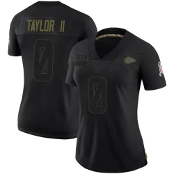 Kansas City Chiefs Women's Limited Black 2020 Salute To Service Jersey (0 Jason Taylor II)