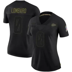 Kansas City Chiefs Women's Limited Black 2020 Salute To Service Jersey (0 Joey Lombard)