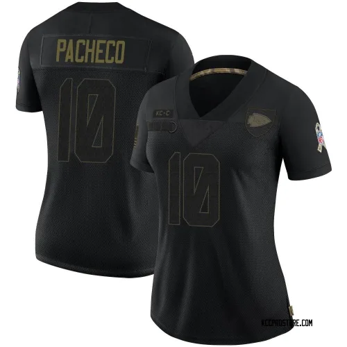 Kansas City Chiefs Women's Limited Black 2020 Salute To Service Jersey (10 Isiah Pacheco)