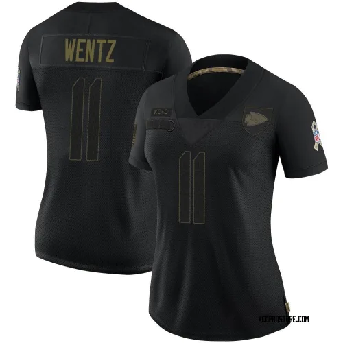 Kansas City Chiefs Women's Limited Black 2020 Salute To Service Jersey (11 Carson Wentz)