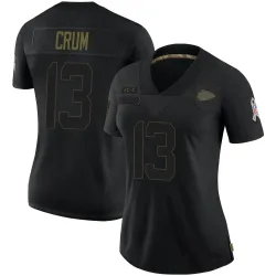 Kansas City Chiefs Women's Limited Black 2020 Salute To Service Jersey (13 Dustin Crum)