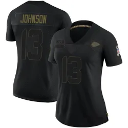 Kansas City Chiefs Women's Limited Black 2020 Salute To Service Jersey (13 Nazeeh Johnson)