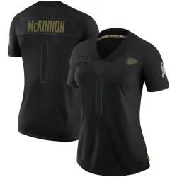 Kansas City Chiefs Women's Limited Black 2020 Salute To Service Jersey (1 Jerick McKinnon)