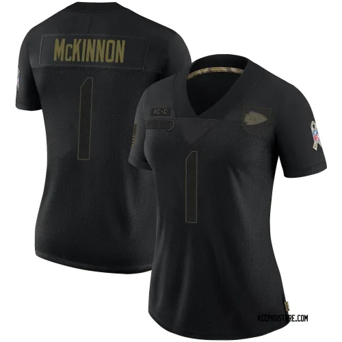 Kansas City Chiefs Women's Limited Black 2020 Salute To Service Jersey (1 Jerick McKinnon)