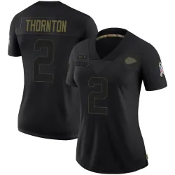 Kansas City Chiefs Women's Limited Black 2020 Salute To Service Jersey (2 Tyquan Thornton)