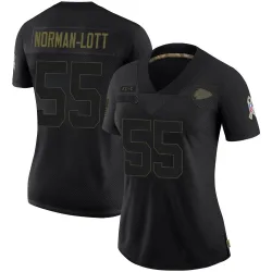 Kansas City Chiefs Women's Limited Black 2020 Salute To Service Jersey (55 Omarr Norman-Lott)