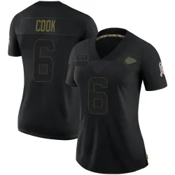 Kansas City Chiefs Women's Limited Black 2020 Salute To Service Jersey (6 Bryan Cook)