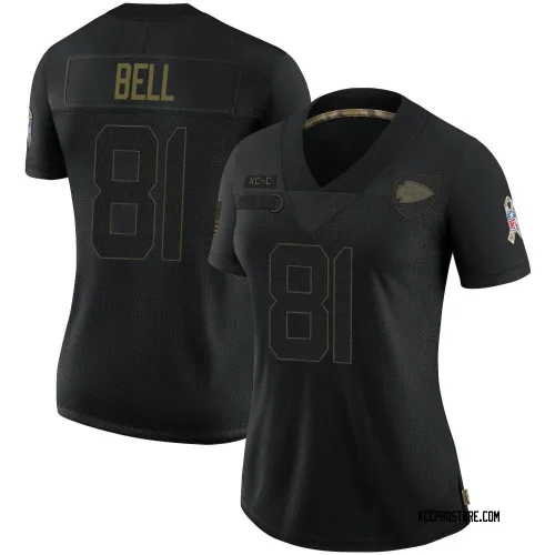 Kansas City Chiefs Women's Limited Black 2020 Salute To Service Jersey (81 Blake Bell)