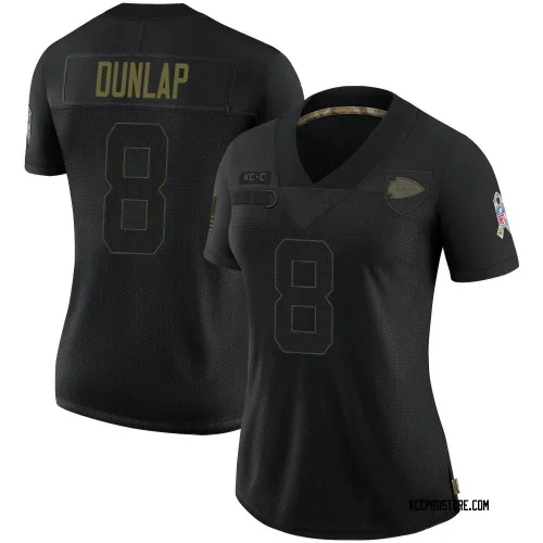 Kansas City Chiefs Women's Limited Black 2020 Salute To Service Jersey (8 Carlos Dunlap)