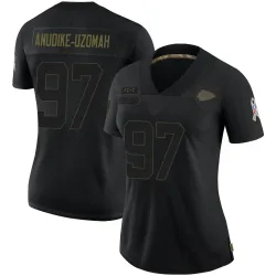 Kansas City Chiefs Women's Limited Black 2020 Salute To Service Jersey (97 Felix Anudike-Uzomah)