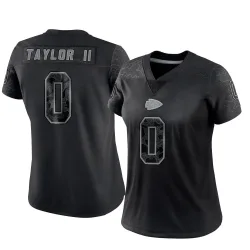 Kansas City Chiefs Women's Limited Black Reflective Jersey (0 Jason Taylor II)
