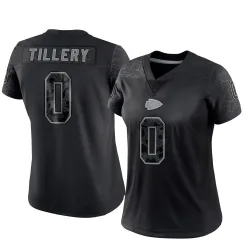 Kansas City Chiefs Women's Limited Black Reflective Jersey (0 Jerry Tillery)
