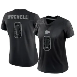 Kansas City Chiefs Women's Limited Black Reflective Jersey (0 Robert Rochell)