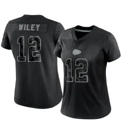 Kansas City Chiefs Women's Limited Black Reflective Jersey (12 Jared Wiley)