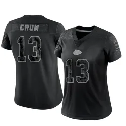 Kansas City Chiefs Women's Limited Black Reflective Jersey (13 Dustin Crum)
