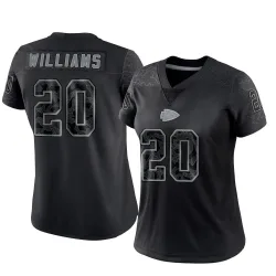 Kansas City Chiefs Women's Limited Black Reflective Jersey (20 Nohl Williams)