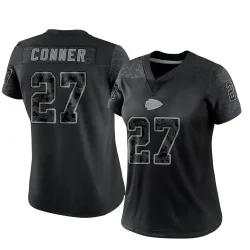 Kansas City Chiefs Women's Limited Black Reflective Jersey (27 Chamarri Conner)