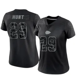Kansas City Chiefs Women's Limited Black Reflective Jersey (29 Kareem Hunt)