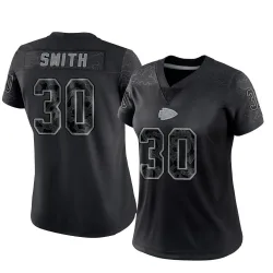 Kansas City Chiefs Women's Limited Black Reflective Jersey (30 Brashard Smith)