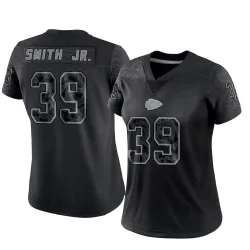 Kansas City Chiefs Women's Limited Black Reflective Jersey (39 Melvin Smith Jr.)