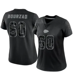 Kansas City Chiefs Women's Limited Black Reflective Jersey (60 Hunter Nourzad)