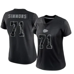 Kansas City Chiefs Women's Limited Black Reflective Jersey (71 Josh Simmons)