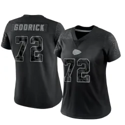 Kansas City Chiefs Women's Limited Black Reflective Jersey (72 Chukwuebuka Godrick)
