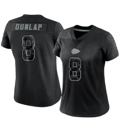 Kansas City Chiefs Women's Limited Black Reflective Jersey (8 Carlos Dunlap)