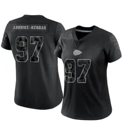 Kansas City Chiefs Women's Limited Black Reflective Jersey (97 Felix Anudike-Uzomah)