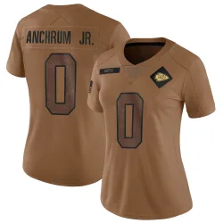 Kansas City Chiefs Women's Limited Brown 2023 Salute To Service Jersey (0 Tremayne Anchrum Jr.)