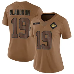 Kansas City Chiefs Women's Limited Brown 2023 Salute To Service Jersey (19 Chris Oladokun)