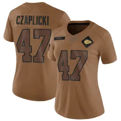 Kansas City Chiefs Women's Limited Brown 2023 Salute To Service Jersey (47 Eddie Czaplicki)