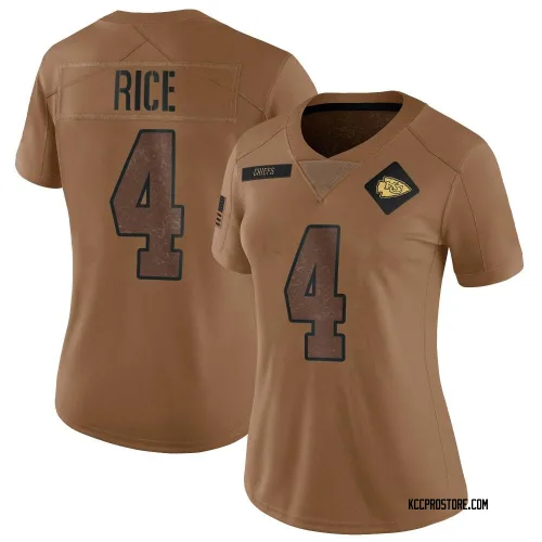 Kansas City Chiefs Women's Limited Brown 2023 Salute To Service Jersey (4 Rashee Rice)
