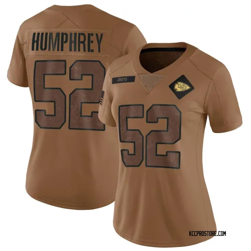 Kansas City Chiefs Women's Limited Brown 2023 Salute To Service Jersey (52 Creed Humphrey)