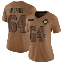 Kansas City Chiefs Women's Limited Brown 2023 Salute To Service Jersey (64 Wanya Morris)