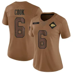 Kansas City Chiefs Women's Limited Brown 2023 Salute To Service Jersey (6 Bryan Cook)