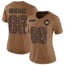 Kansas City Chiefs Women's Limited Brown 2023 Salute To Service Jersey (88 Tony Gonzalez)