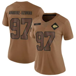 Kansas City Chiefs Women's Limited Brown 2023 Salute To Service Jersey (97 Felix Anudike-Uzomah)