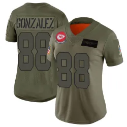 Kansas City Chiefs Women's Limited Camo 2019 Salute to Service Jersey (88 Tony Gonzalez)