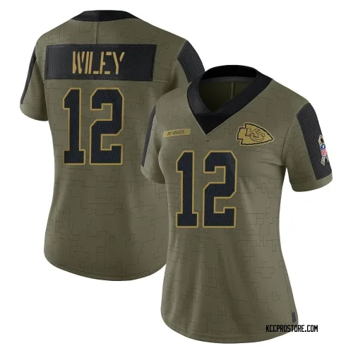 Kansas City Chiefs Women's Limited Olive 2021 Salute To Service Jersey (12 Jared Wiley)